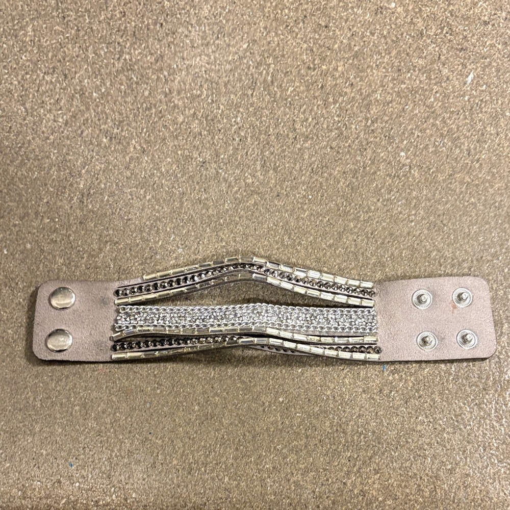 Silver and Gray Braided Bracelet